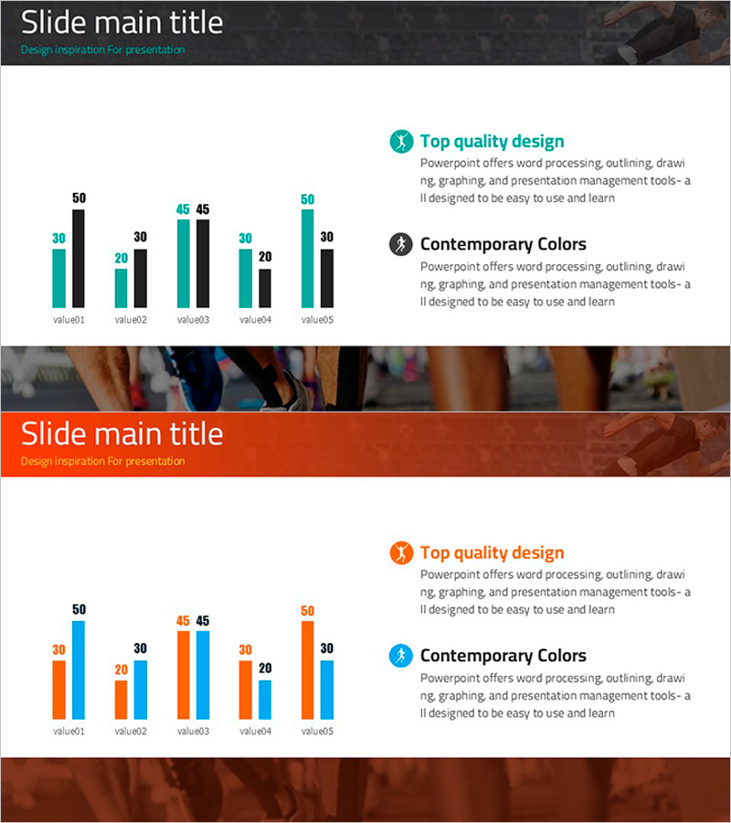 근력량 변화 그래프 – 시장 분석용 프레젠테이션