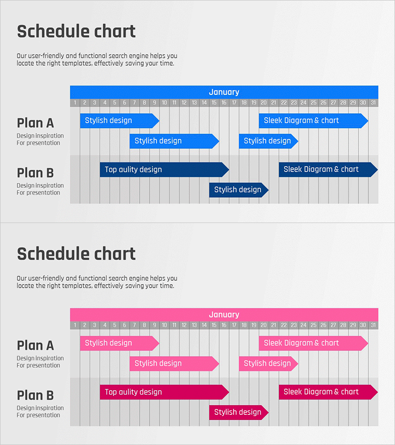 1월 일정 계획 다이어그램 – 효율적인 일정관리를 위한 프레젠테이션 템플릿