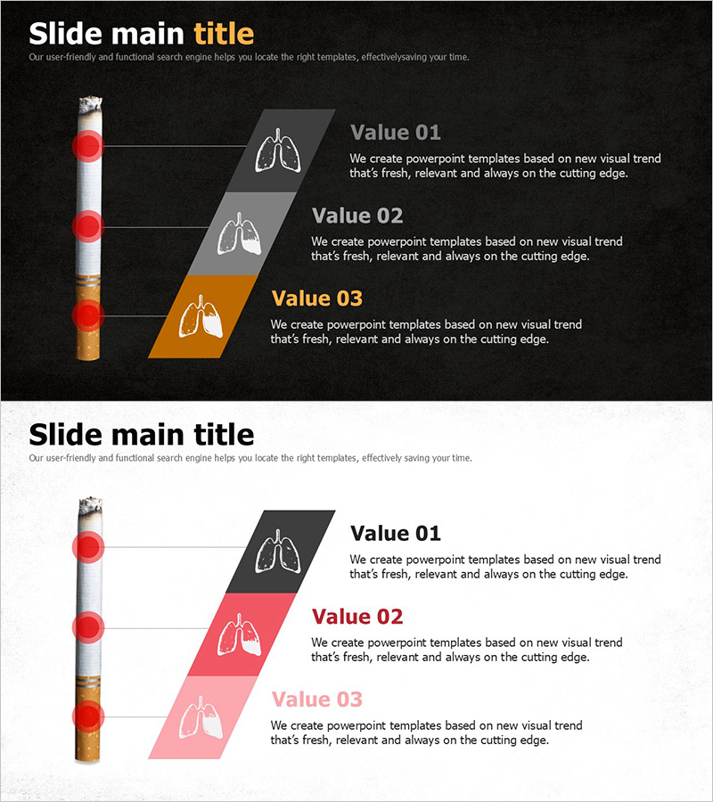 폐암 단계 시각화를 위한 단일 슬라이드 템플릿