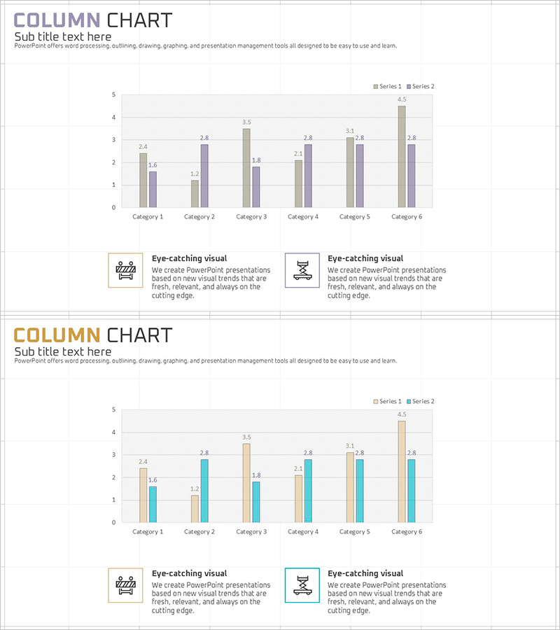 건축 비교 그래프 – 경쟁 우위를 시각화한 슬라이드