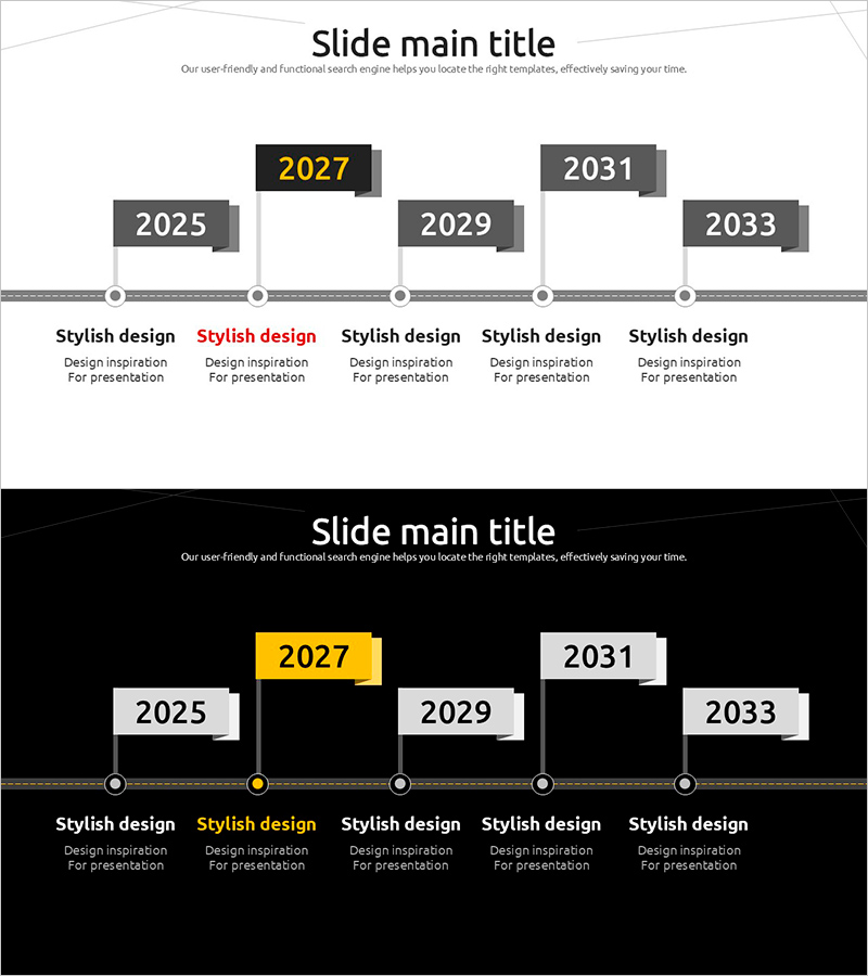 깃발형 로드맵 슬라이드 – 사업 추진 전략 시각화