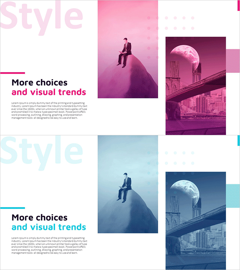 핑크 블루 비즈니스 서비스 소개 슬라이드