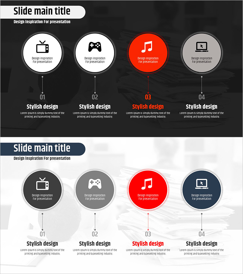 미디어의 강점 – 프레젠테이션을 위한 다이어그램 템플릿