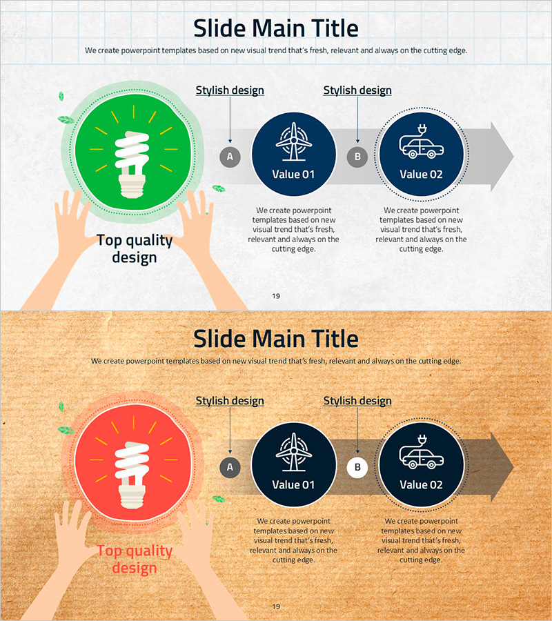 친환경 아이디어 전략 슬라이드 템플릿