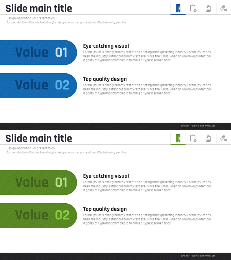 메디컬 사업목표 다이어그램 – 전략적 비전 전달