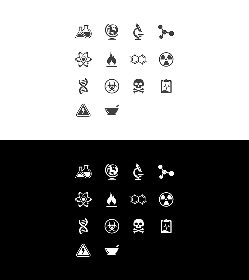 과학적 아이콘 모음 – 데이터 시각화를 위한 프레젠테이션 템플릿