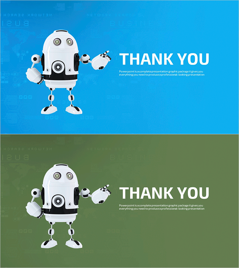 첨단 로봇 템플릿 엔딩 표지 - 감사를 담아