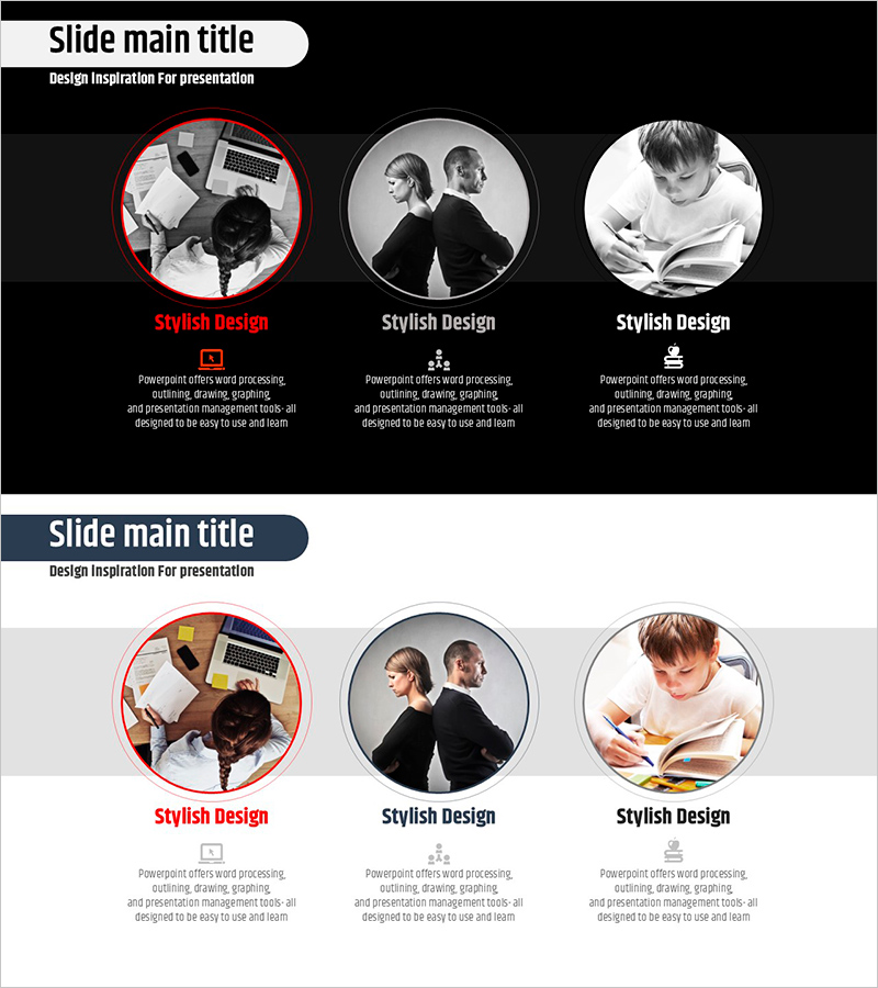 가정과 직장 스트레스 해결을 위한 다이어그램 슬라이드