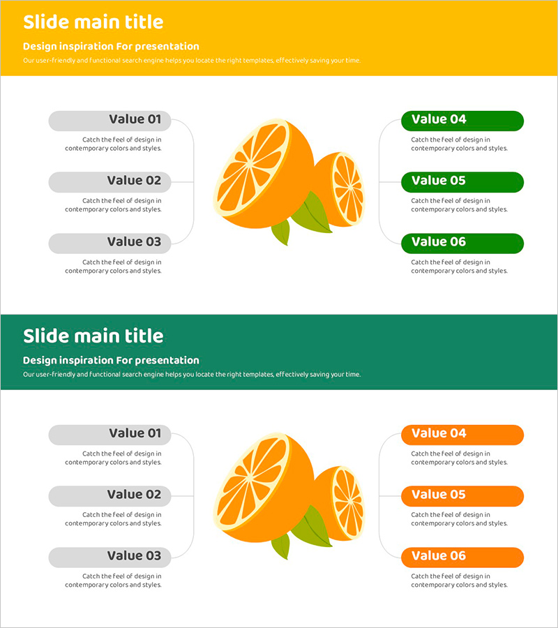 오렌지 일러스트 다이어그램 – 신선하고 창의적인 발표