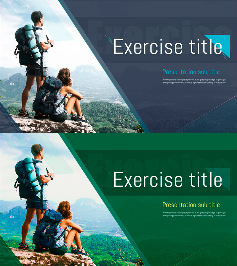 등산 테마의 멋진 표지 슬라이드