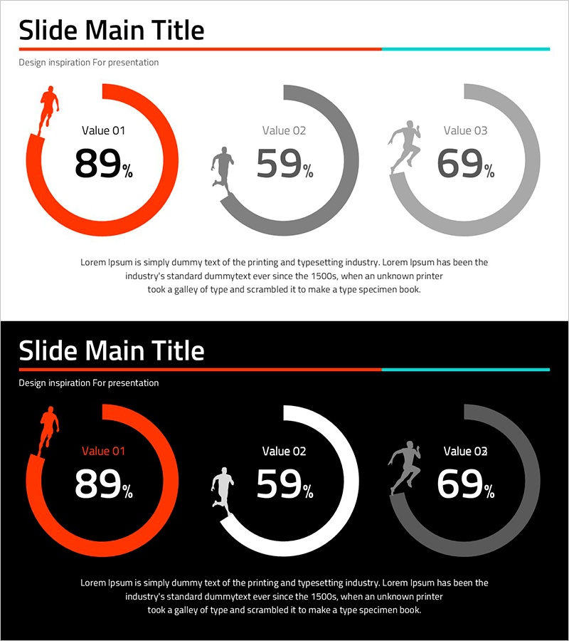 달리는 실루엣 도넛차트