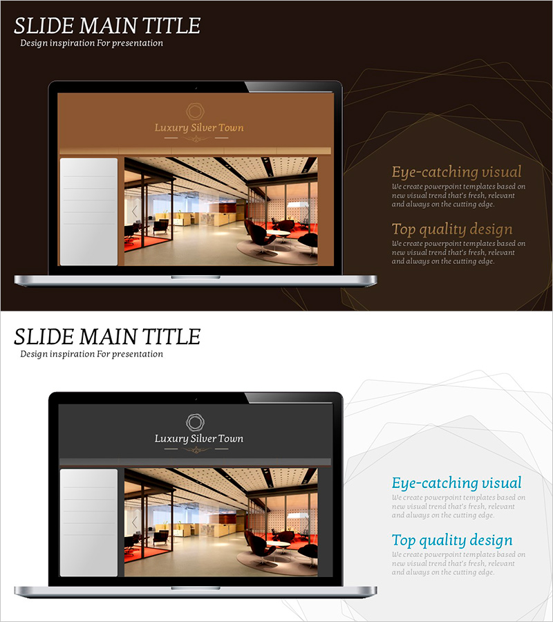 공유 오피스 목업 슬라이드 템플릿 – 혁신적 디자인으로 비즈니스 아이디어 전달