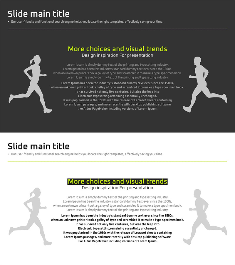 고객 성공 사례를 나타내는 런닝 실루엣과 칼럼 – 실용적인 시각화