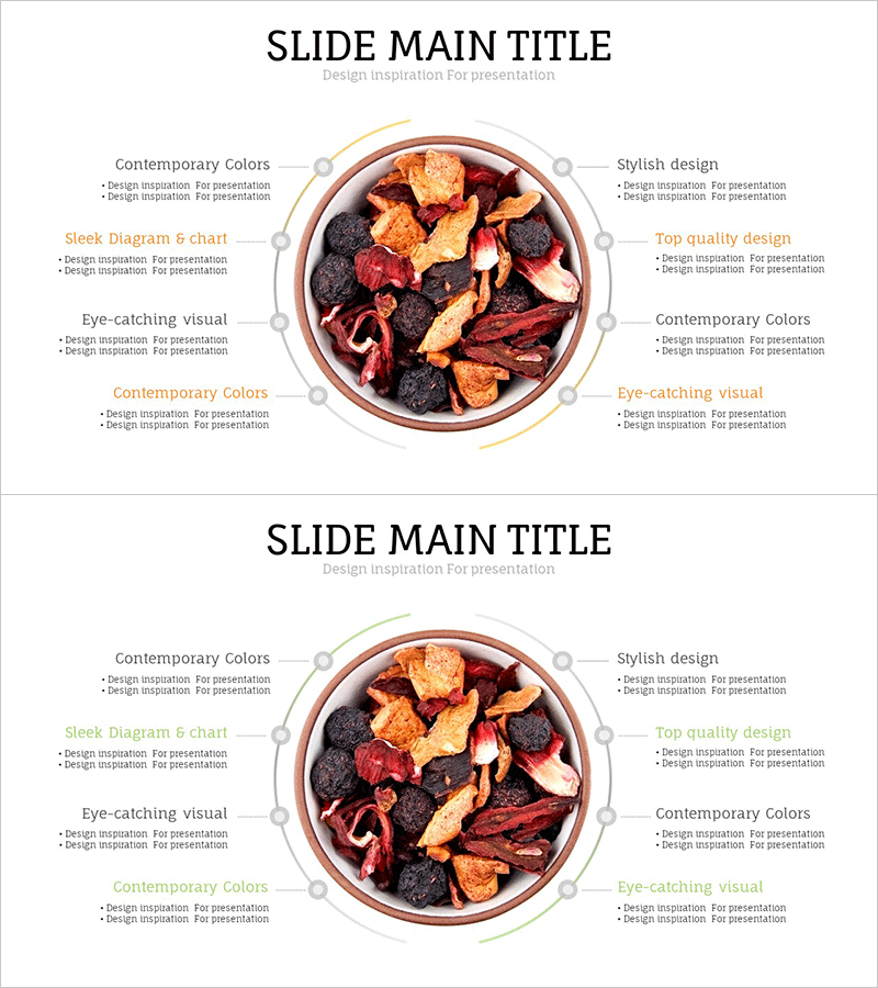 약재 재료 구성 내용을 효과적으로 표현한 슬라이드