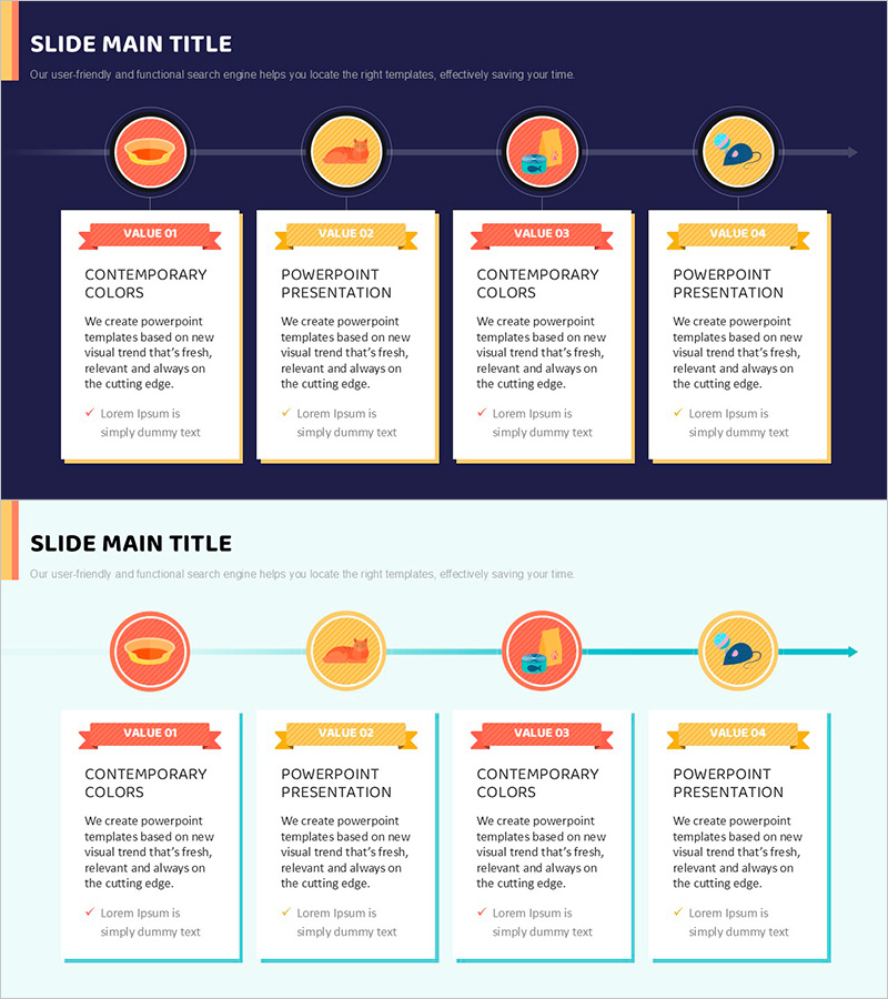 고양이 돌보는 방법을 시각화한 PPT 템플릿 – 사랑과 배려