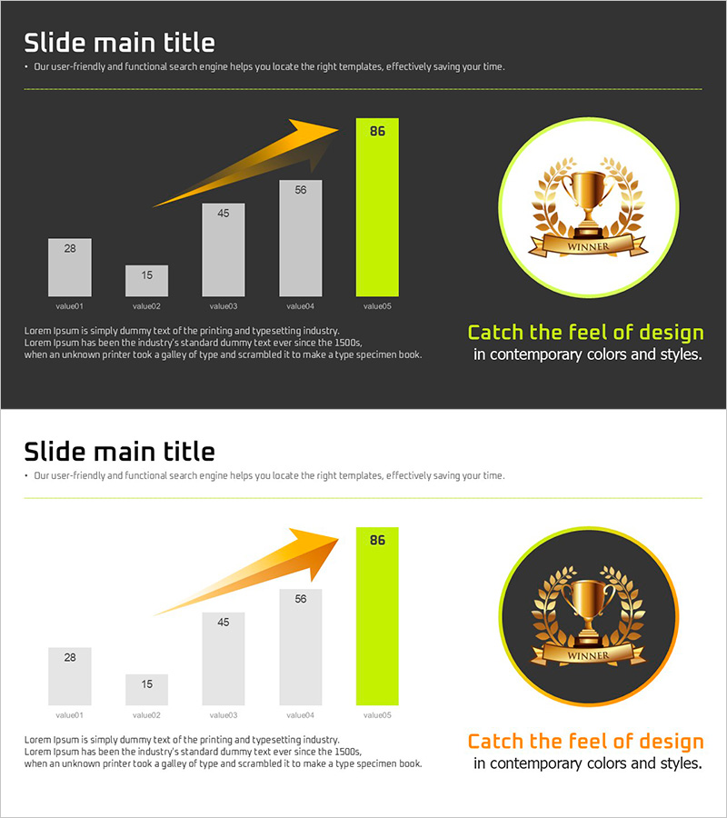 성장 강조 막대 그래프 – 수익전망 및 기대효과
