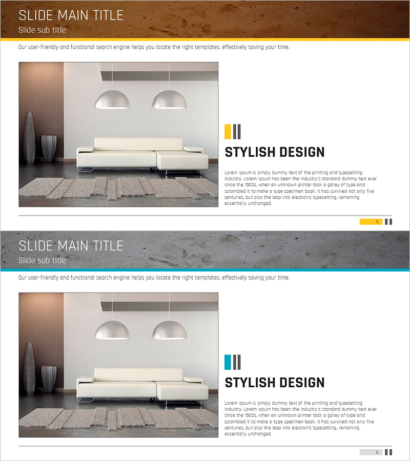 인테리어 장식 PPT 개요 – 스타일리시한 디자인