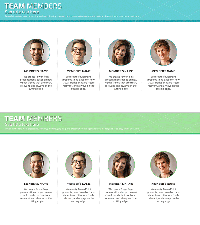 창의적인 인력 소개 다이어그램 – 팀워크의 힘