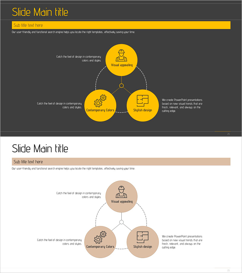 건축설계 시스템 PPT 템플릿 – 위상과 접근성을 강조
