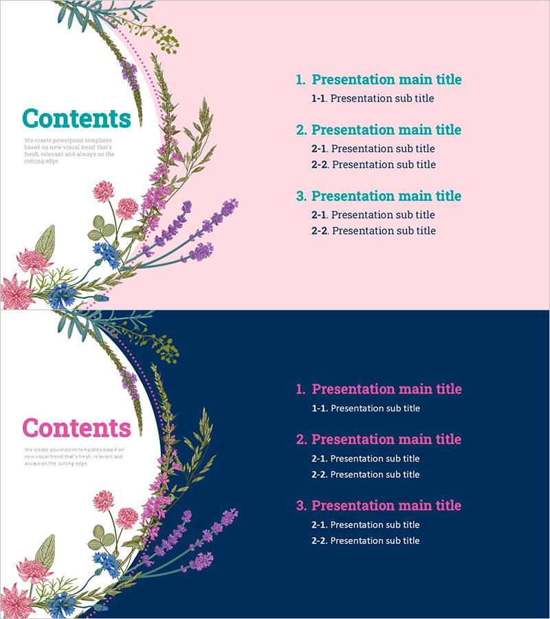 봄의 감성을 담은 목차 템플릿 – 프레젠테이션의 시작