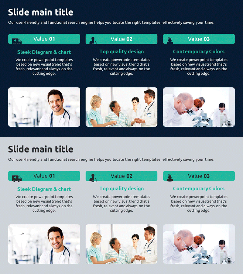 메디컬 프로그램 소개 다이어그램 – 의료 분야의 비전과 전략