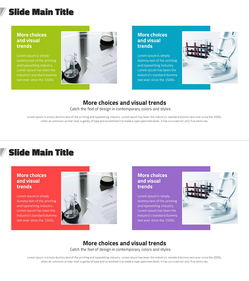 주요 실험 프로그램을 시각화한 템플릿 – 현대적 감각을 담은 소개
