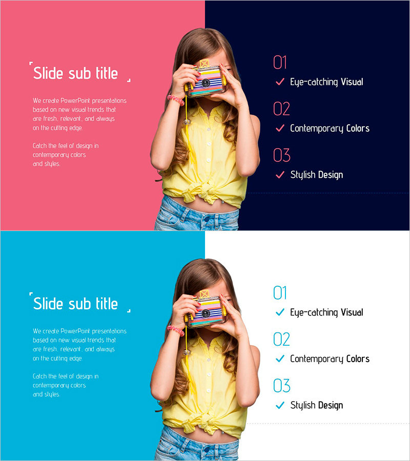 촬영 전 체크사항 – 세련된 디자인을 갖춘 프레젠테이션 슬라이드