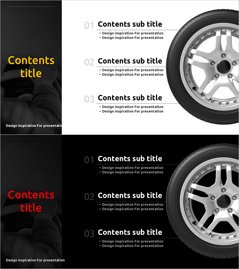 내용별 슬라이드 목차 템플릿 – 조직성과 명확한 전달