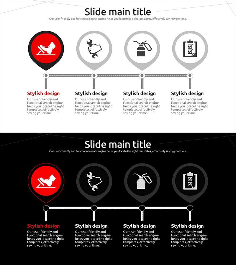자동차 안전 관리 시스템을 위한 다이어그램 슬라이드