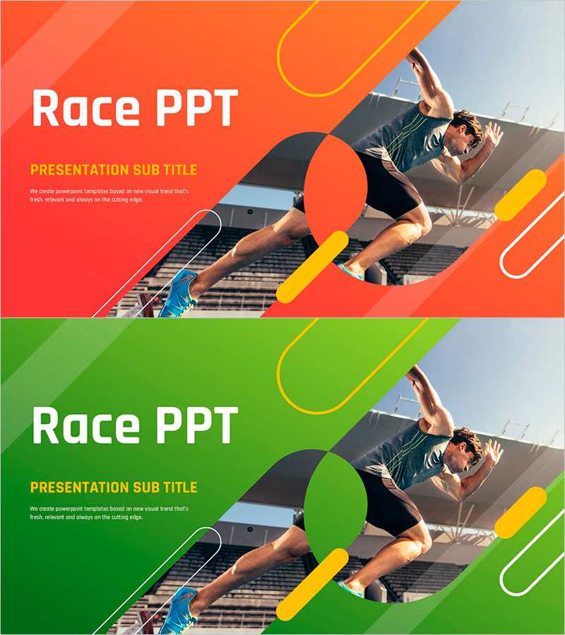 레이스 PPT 표지 – 역동적이고 현대적인 디자인