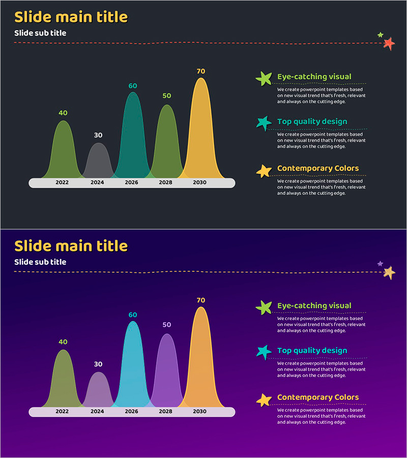 일러스트 종형 그래프 – 성과와 사업추진 전략