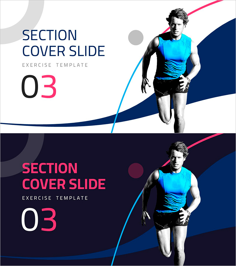 운동 테마 템플릿 간지03 – 다이나믹한 표현의 슬라이드 커버