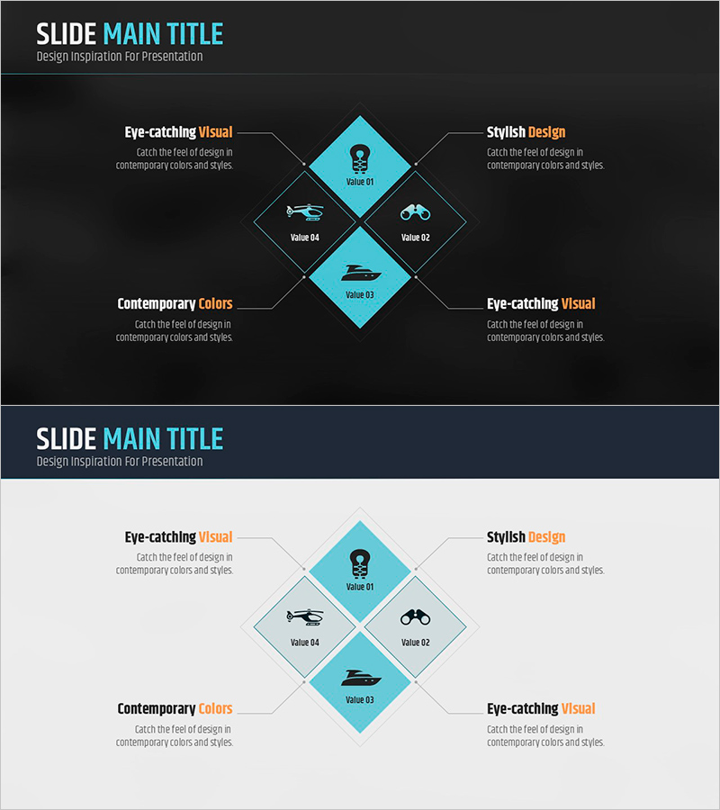 시각적으로 매력적인 기업 소개 PPT 템플릿
