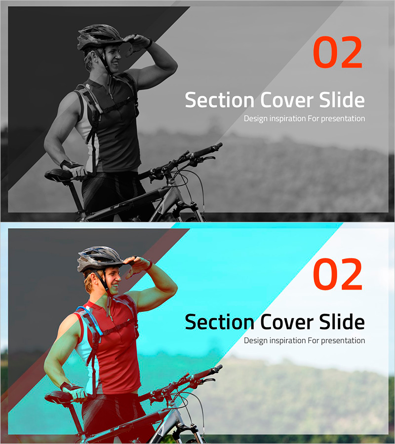 자전거 여행 섹션 커버 슬라이드 – 도전과 삶의 여정