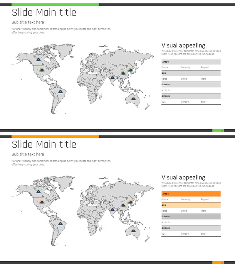 글로벌 부동산 시장 조사를 시각화한 슬라이드