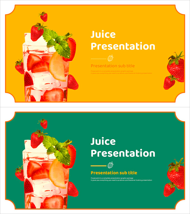주스 프레젠테이션 표지 – 상큼한 시작