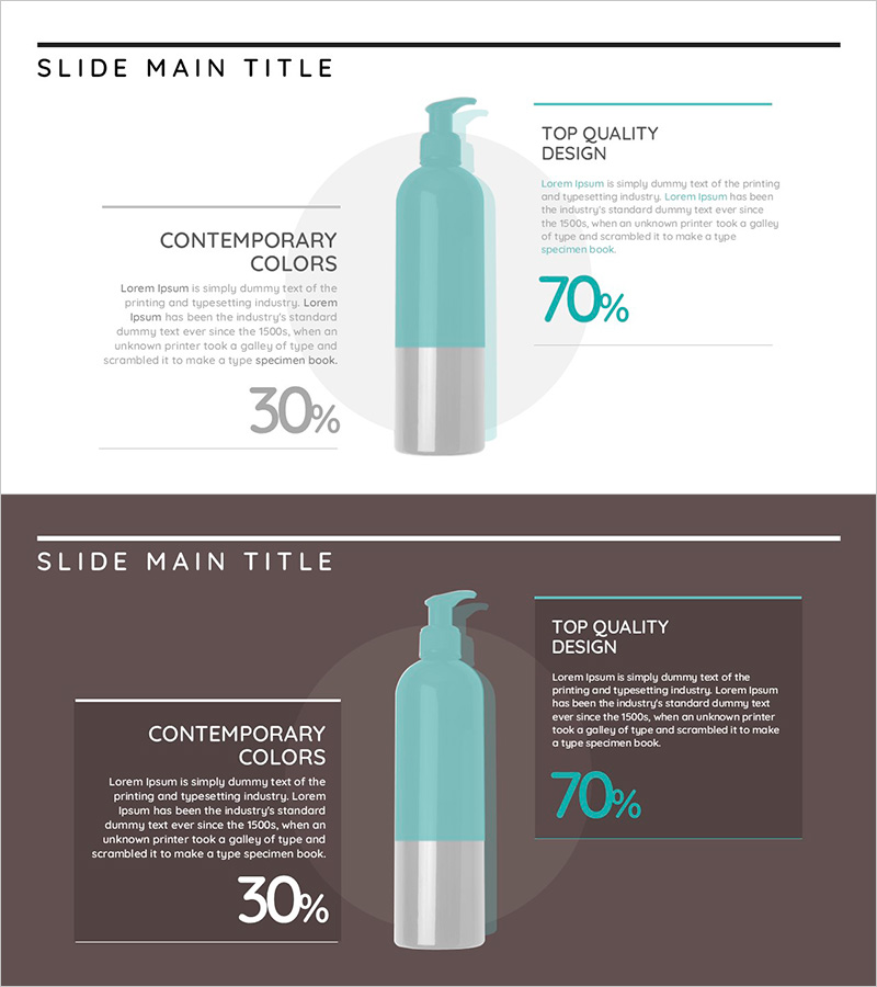 화장품 구성요소 소개 슬라이드 - 데이터와 디자인
