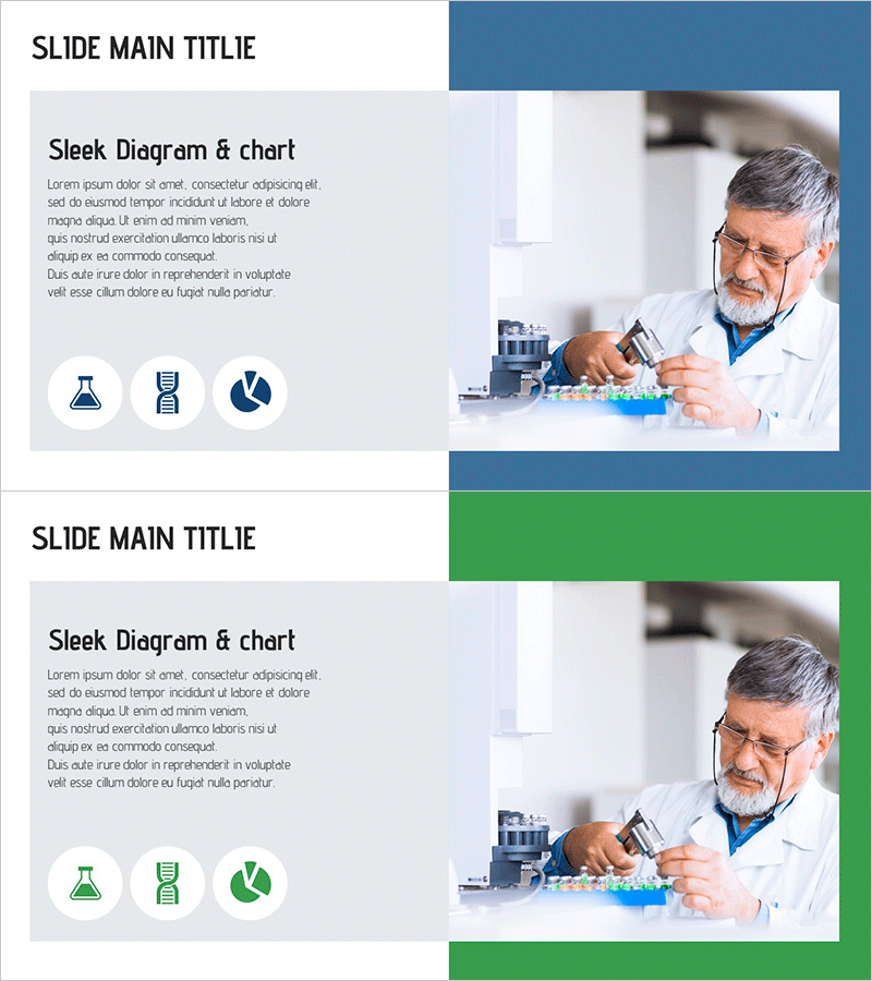 슬릭한 다이어그램 및 차트 – 혁신 및 효율성