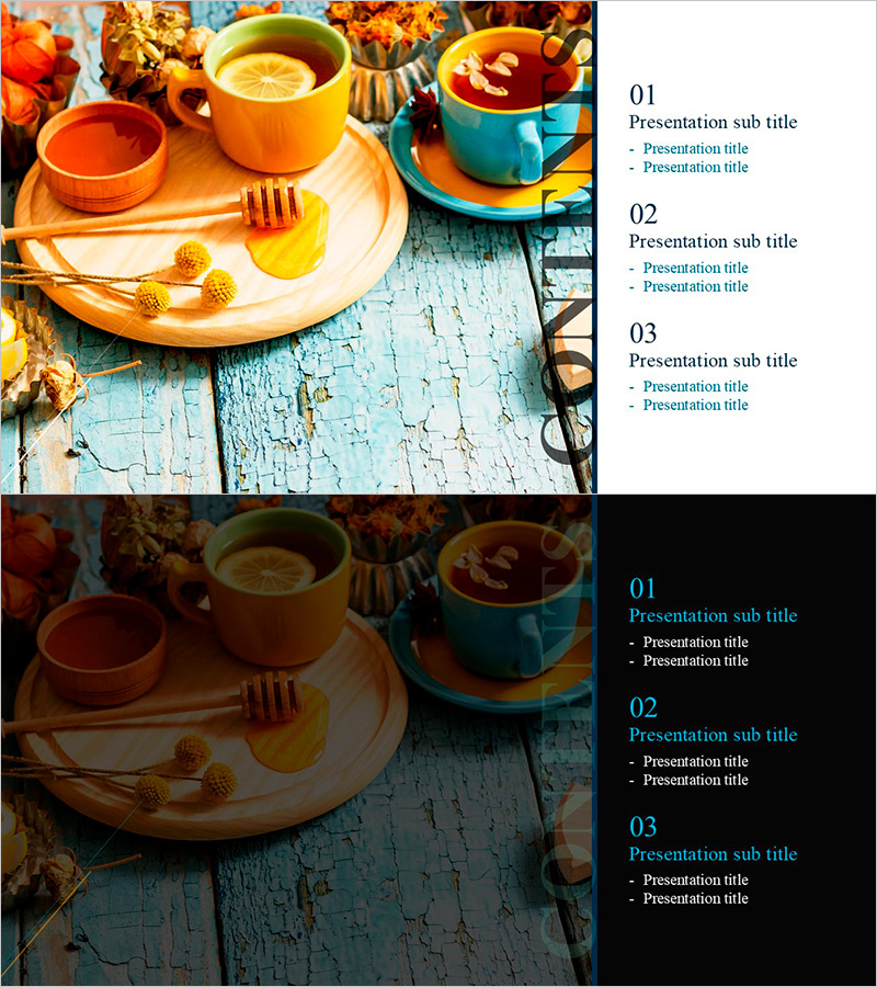 차 프레젠테이션 목차 – 향기로운 컨텐츠 준비
