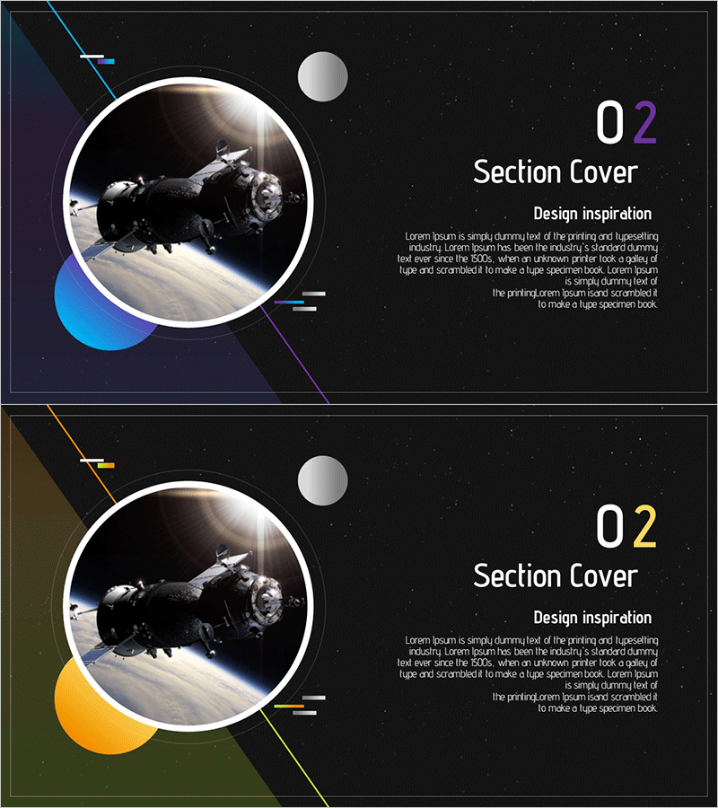 우주산업 템플릿 간지 02 – 섹션 커버