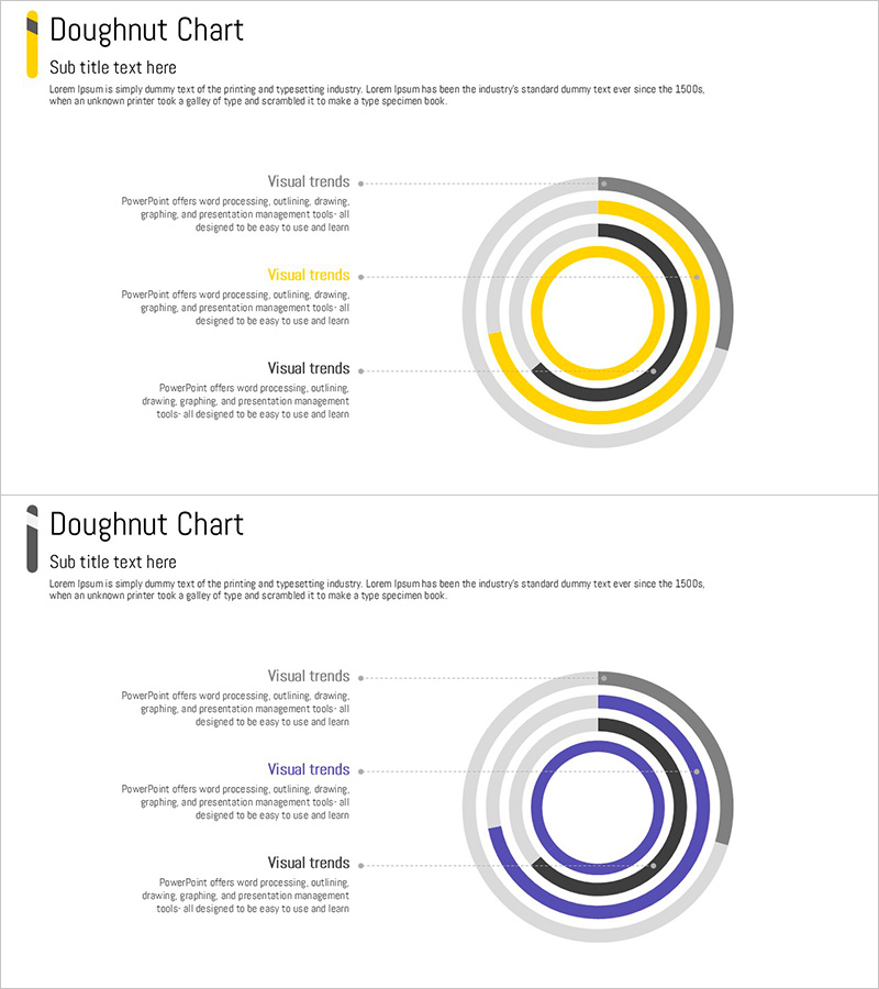 전략 체계 무료 써클 다이어그램 – 명확한 시각적 구조