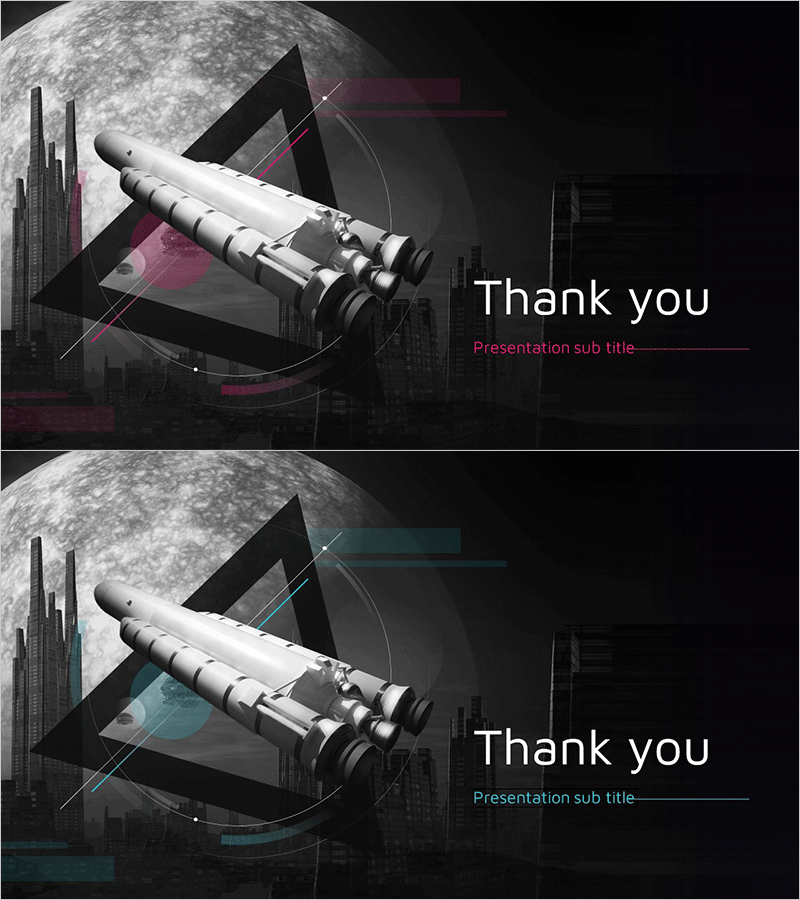 미래 우주도시 템플릿 엔딩 표지