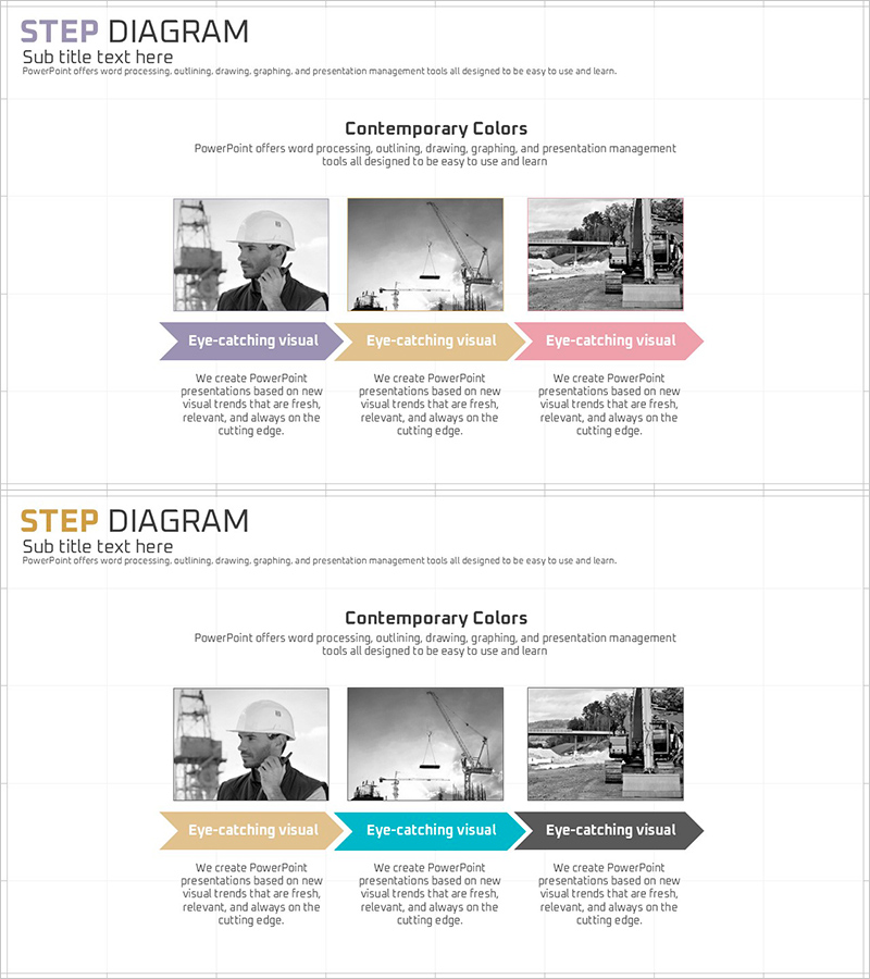 기본 건설 및 기술 전략 – 선형 흐름 다이어그램