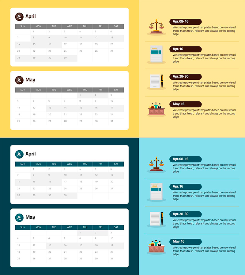 재판 진행 일정을 효과적으로 보여주는 템플릿 - 사업 관리 및 운영 계획