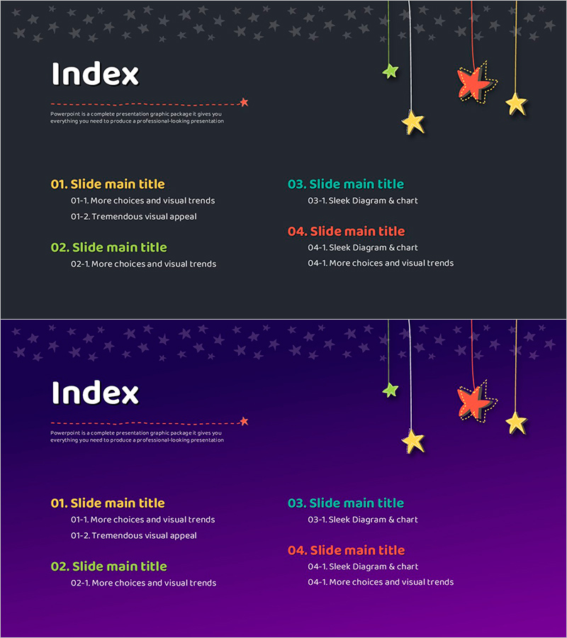 꿈 템플릿 목차 – 매력적인 비주얼로 구성된 슬라이드