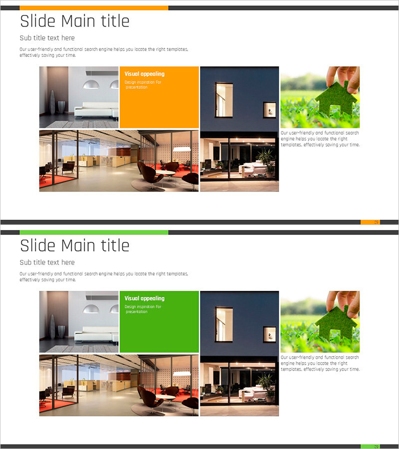 주거환경 이미지를 활용한 포트폴리오 슬라이드