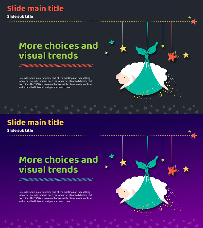 해먹과 양을 그린 아웃트로 슬라이드 – 창의성과 편안함