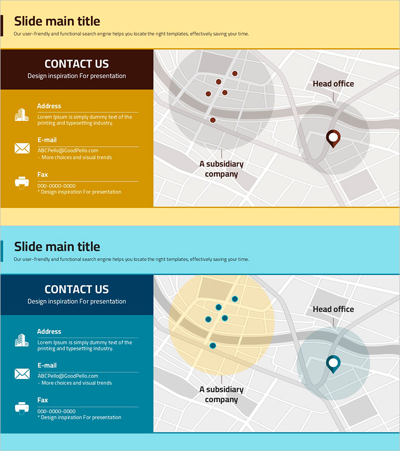 본사 및 자회사 위치를 시각화한 슬라이드 – 국내 네트워크 개요