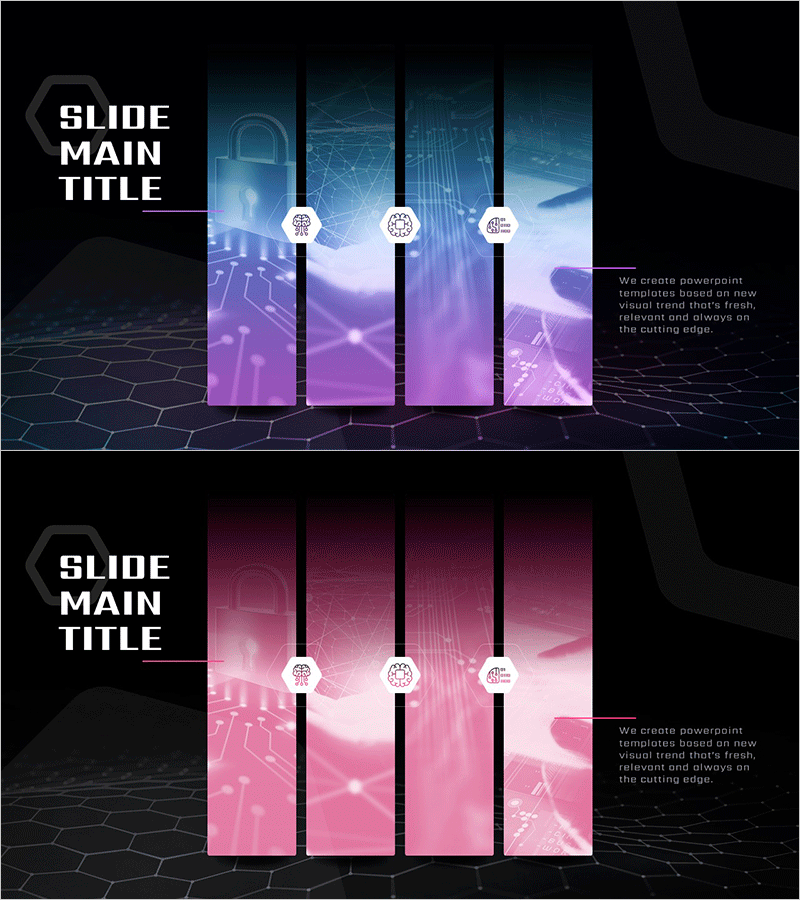 AI 특성 슬라이드 – 혁신적인 AI 솔루션 소개