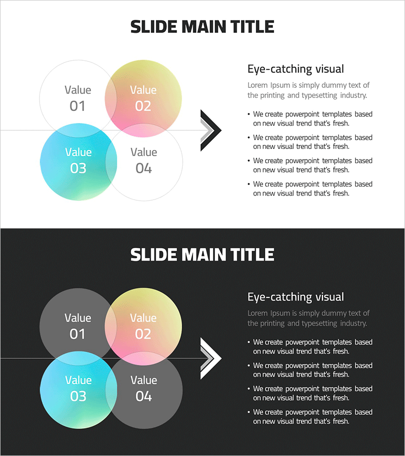 비즈니스 목표 설정 중첩 다이어그램 – 명확한 비전과 전략으로 나아가세요